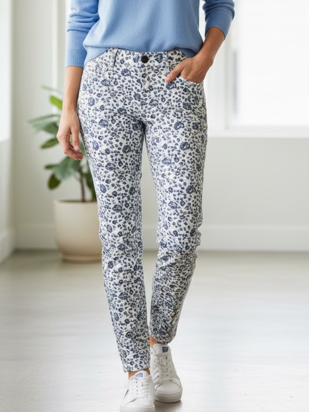 J.Crew Toothpick Mid Rise Floral Stretch Jeans